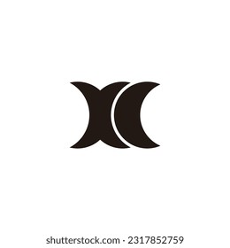 Letter XC crescent geometric symbol simple logo vector