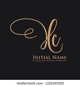 Letter Xc Logo. Initial Letter Design Vector Luxury Colors