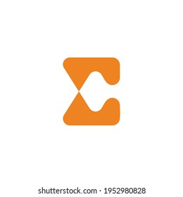 letter xc simple curves square geometric logo vector