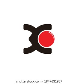 letter xc simple geometric circle logo vector