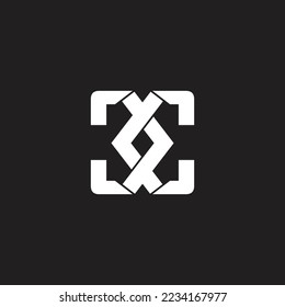letter xc simple linked 3d geometric logo vector 