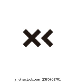 Letra Xc símbolo geométrico cuadrado simple vector logo