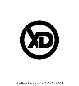 Letra XD círculo vector de diseño