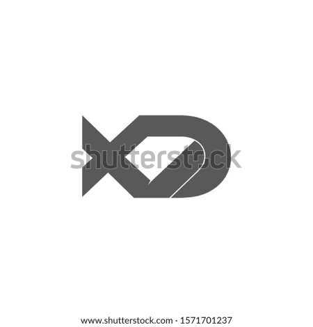 letter xd linked overlapping logo vector