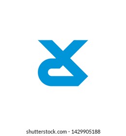 letter xd simple geometric line logo vector