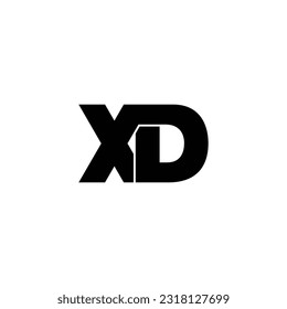 Letter XD einfaches Logo-Design, Vektorgrafik