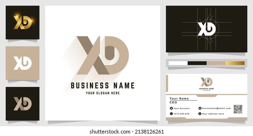 Letter XD Or XG Monogram Logo With Business Card Design