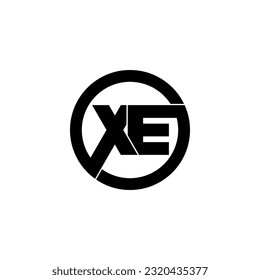 Letter XE circle logo design vector