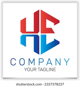letra XE logotipo de hexágono inicial icono premium plantilla elegante vectores eps 10
