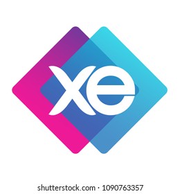 Letter XE logo with colorful geometric shape, letter combination logo design for creative industry, web, business and company.
