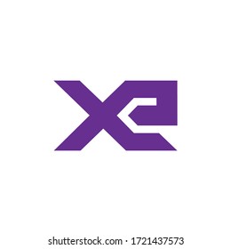 letter xe simple geometric design symbol logo vector