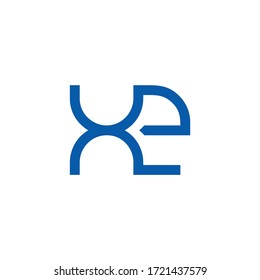 letra xe símbolo de línea geométrica simple vector