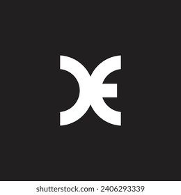 letra xe vector de logotipo geométrico simple vinculado 