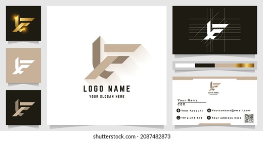 Letter XE or XF monogram logo with business card design