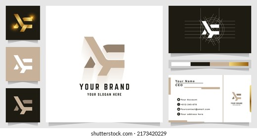Monogramm-Logo von Letter XF oder LF mit Visitenkartendesign
