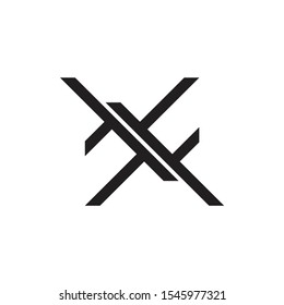 letter xf linked geometric line logo vector