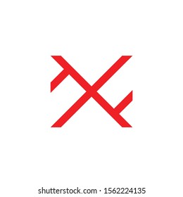 letter xf simple geometric logo vector