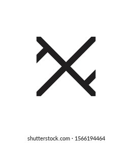 letter xf simple geometric logo vector