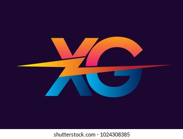 Letter XG logo with Lightning icon, letter combination Power Energy Logo design for Creative Power ideas, web, business and company.