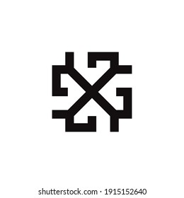LETTER Diseño del logotipo del vector XG