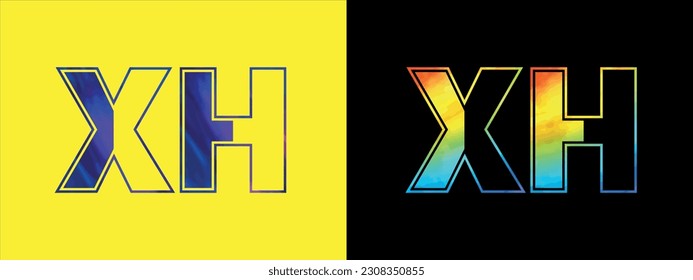 Plantilla vectorial de diseño de logotipo XH de carta. Moderno y creativo logotipo de lujo para la identidad empresarial