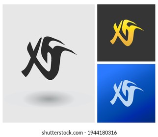 letra logotipo XH monograma creativo moderno combinación plantilla de icono de aplicación o tatuaje