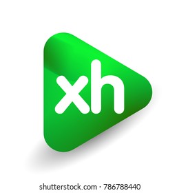 Letter XH logo in triangle shape and colorful background, letter combination logo design for business and company identity.
