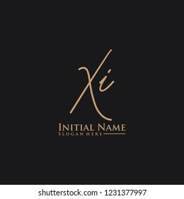 Letter Xi Logo. Initial Letter Design Vector Luxury Colors