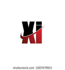 Letter XI simple logo design vector