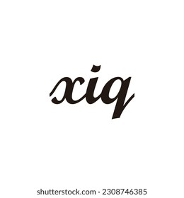 Letter xiq connect geometric symbol simple logo vector
