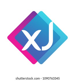 Letter XJ logo with colorful geometric shape, letter combination logo design for creative industry, web, business and company.