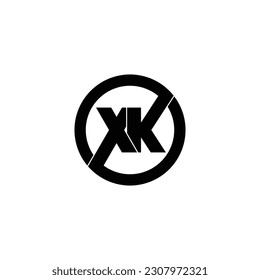 Letter XK circle logo design vector