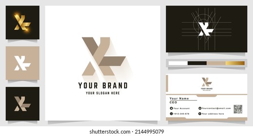 Letter XK or XL monogram logo with business card design