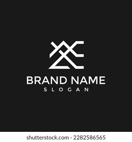 letter xl simple geometric linked line logo vector