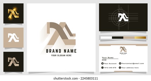 Letter XL or XR monogram logo with business card design