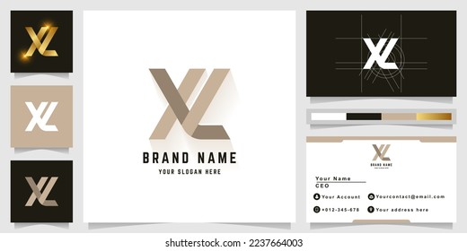 Letter XL or YL monogram logo with business card design