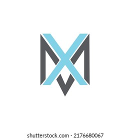 Letter XM logo design vector