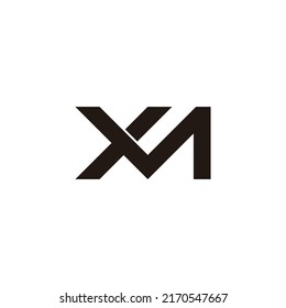 letter xm simple linked line geometric logo vector