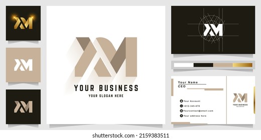Letter XM or XN monogram logo with business card design