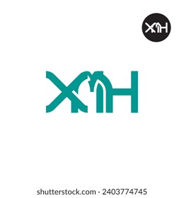 Diseño de logotipo de monograma XMH carta