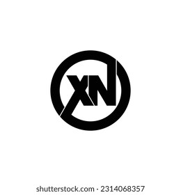 Letter XN circle logo design vector