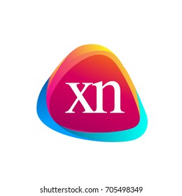 Letter XN logo in triangle shape and colorful background, letter combination logo design for company identity.