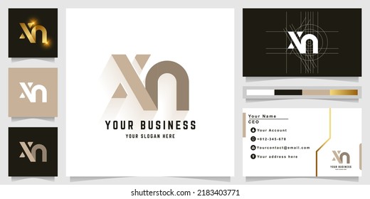 Letter Xn or XVn monogram logo with business card design