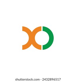 letter xo colorful round geometric logo vector 