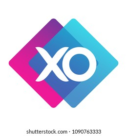 Letter XO logo with colorful geometric shape, letter combination logo design for creative industry, web, business and company.