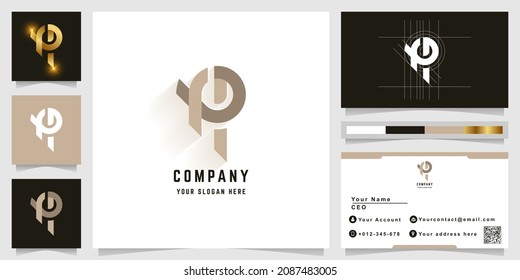 Letter xp or xq monogram logo with business card design