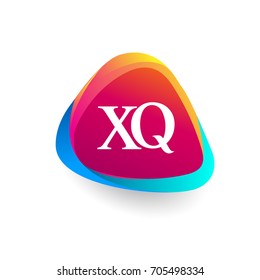 Letter XQ logo in triangle shape and colorful background, letter combination logo design for company identity.