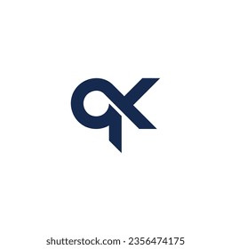 letter xq simple geometric logo vector 