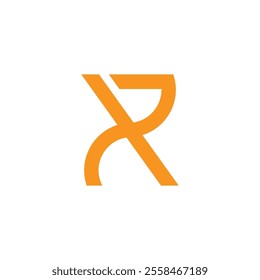 letter xr simple linked line logo vector 