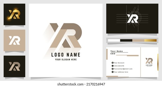 Letter XR or XAR monogram logo with business card design